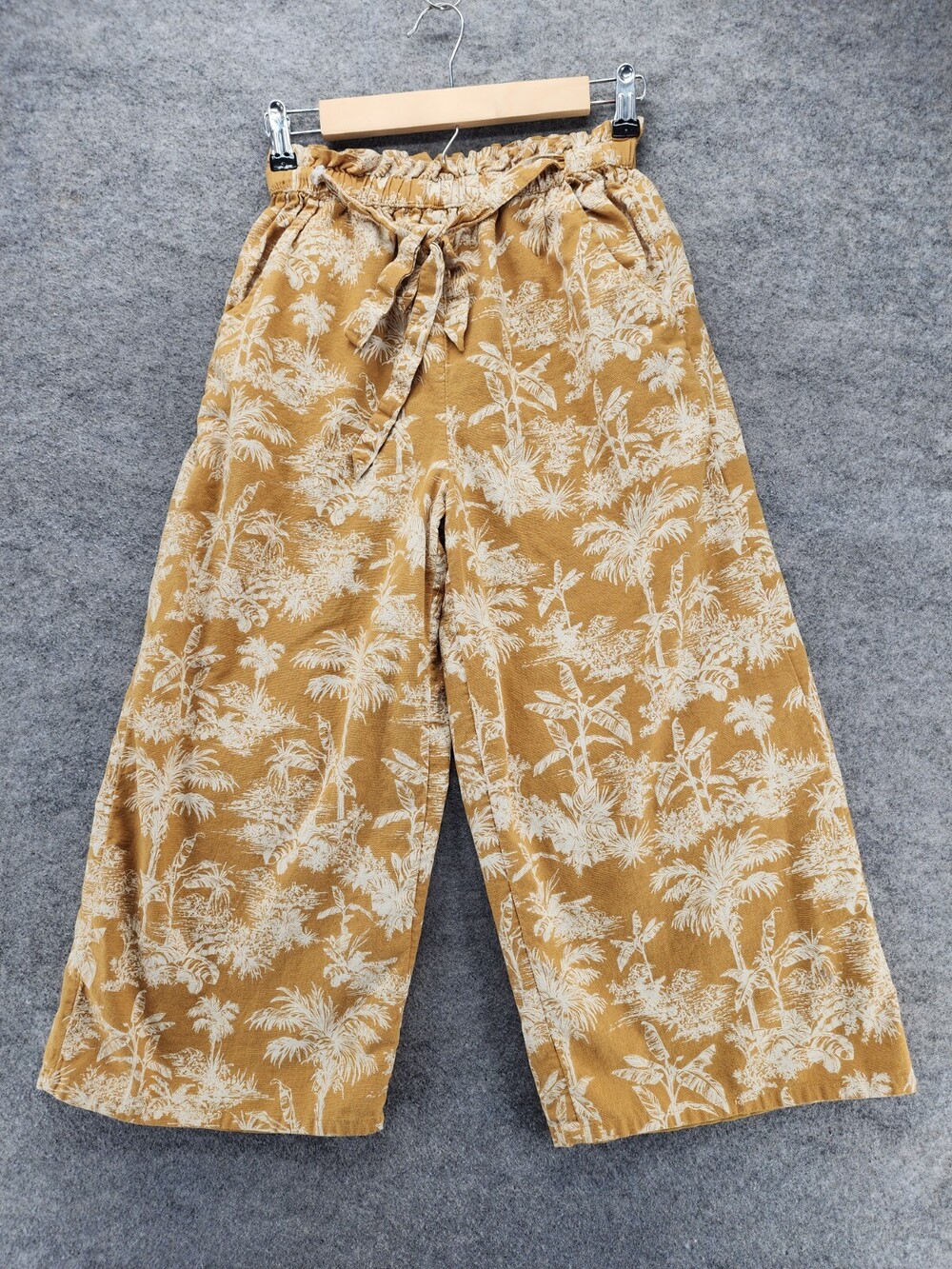 American Eagle Pants Womens Small Pull On Brown Palm Trees